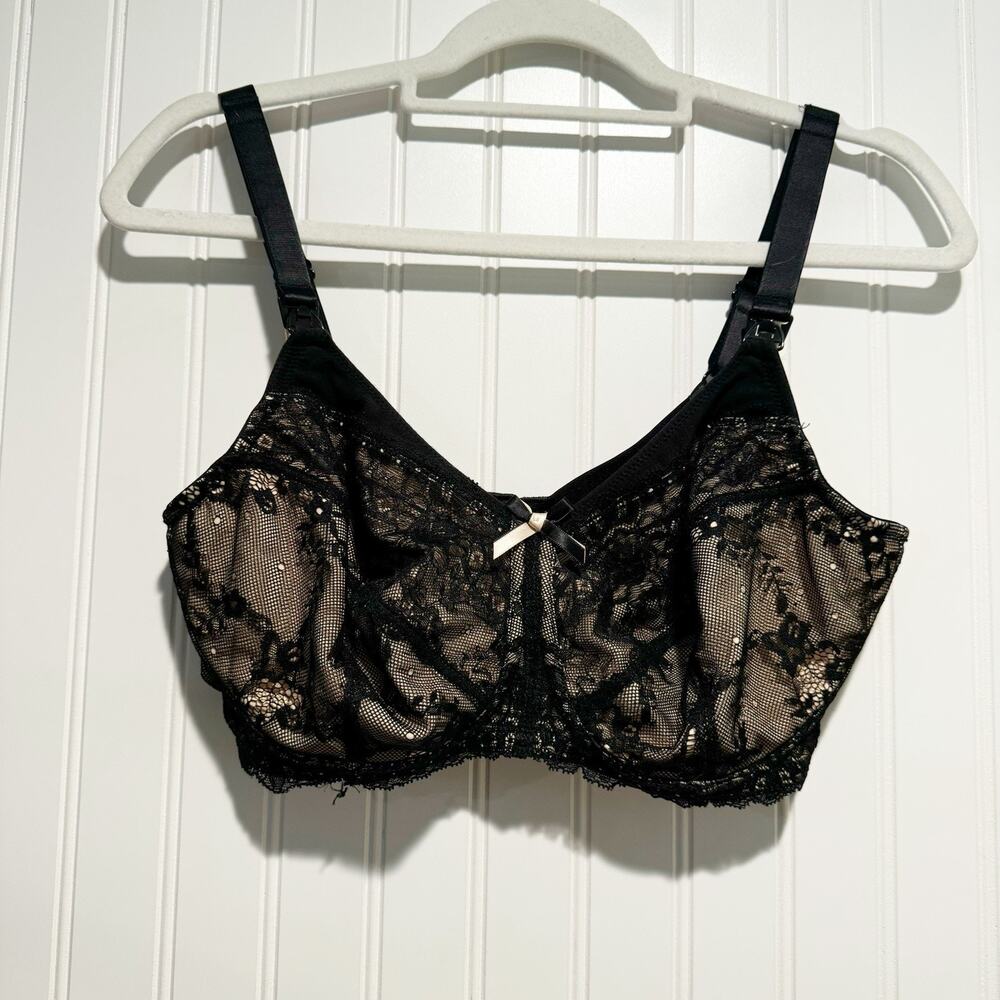 Panache Sophie Nursing Bra Black Lace Size 38F - Picture 2 of 7